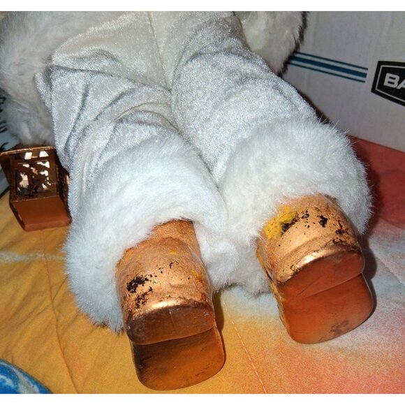 Santa Claus Figurine With Bear & Gold Accents 15" - Picture 10 of 11